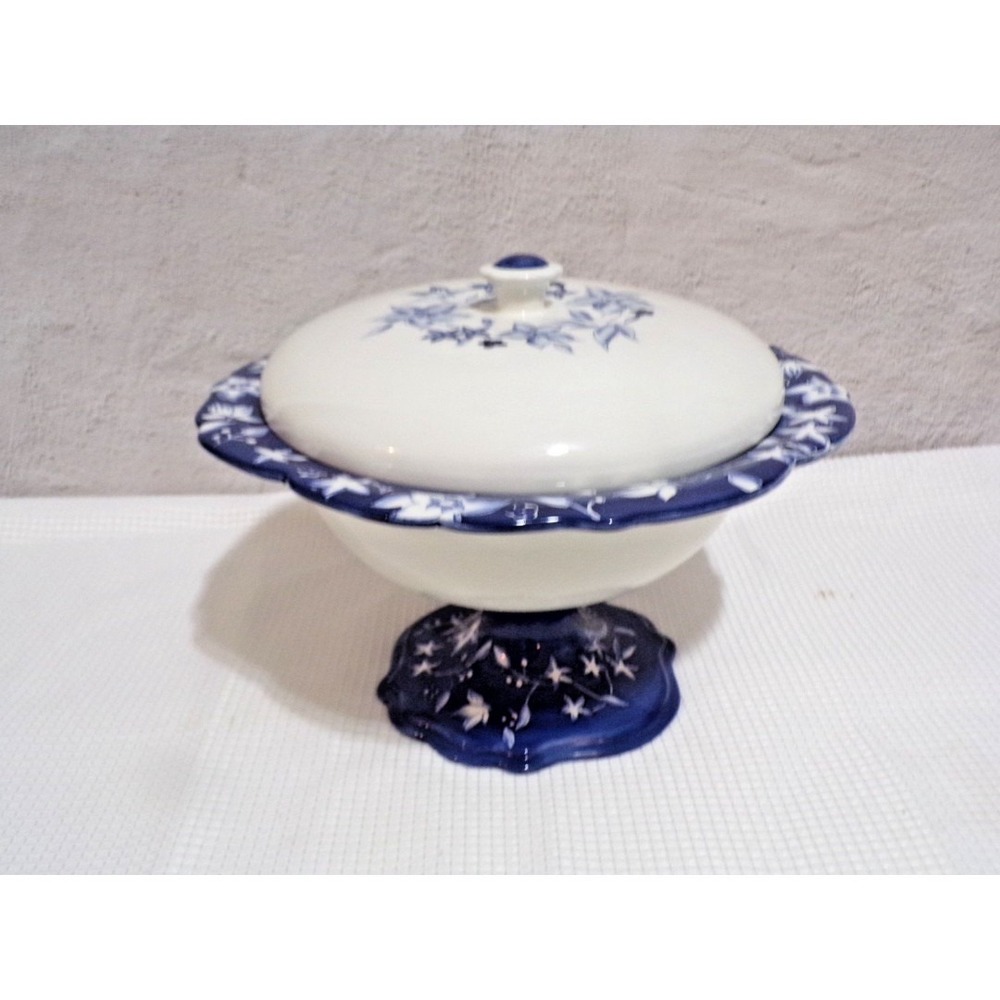 Pfaltzgraff "Blue Meadow" Covered Compote